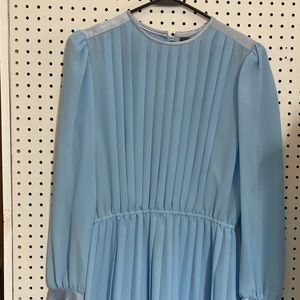 1960’s Lisa Michaels powder Blue Pleated Dress Sz 16